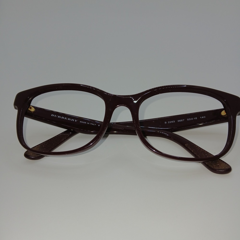 Burberry BE2263 3687 Womens Eyeglasses Frame Burgundy Full Rim 53-18-140 mm